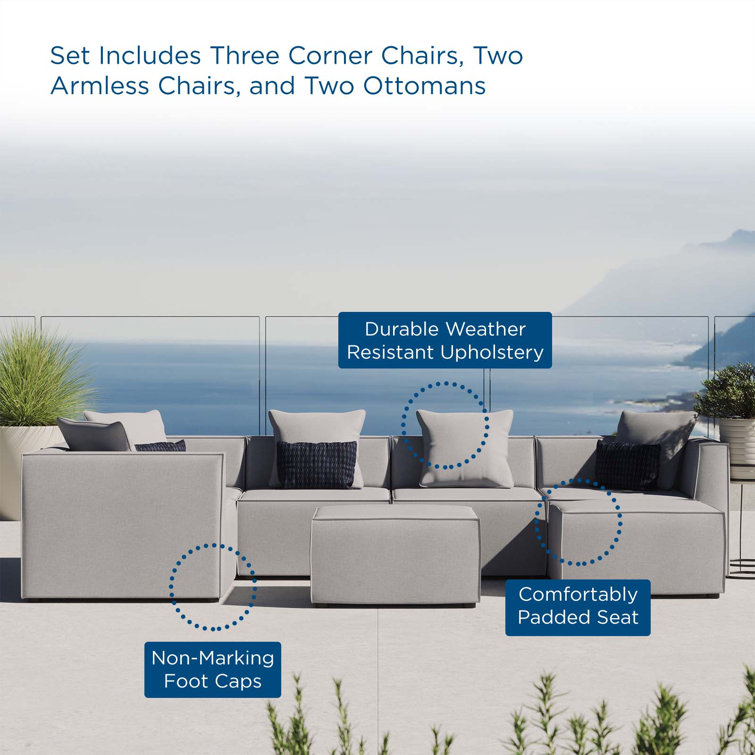 Saybrook Gray 7-Piece Outdoor Patio Sectional Sofa