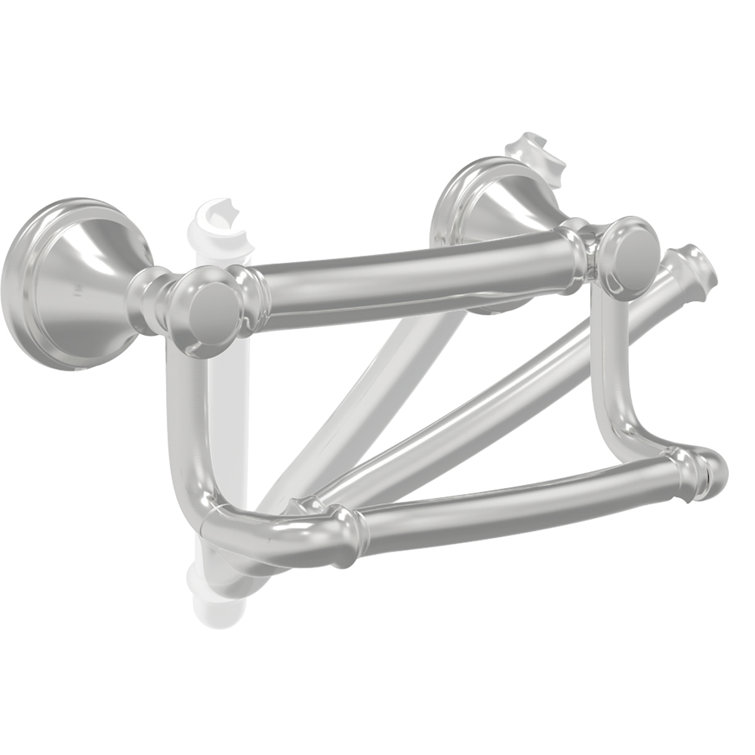 Brilliance Stainless Steel Wall Mount Toilet Paper Holder with Assist Bar
