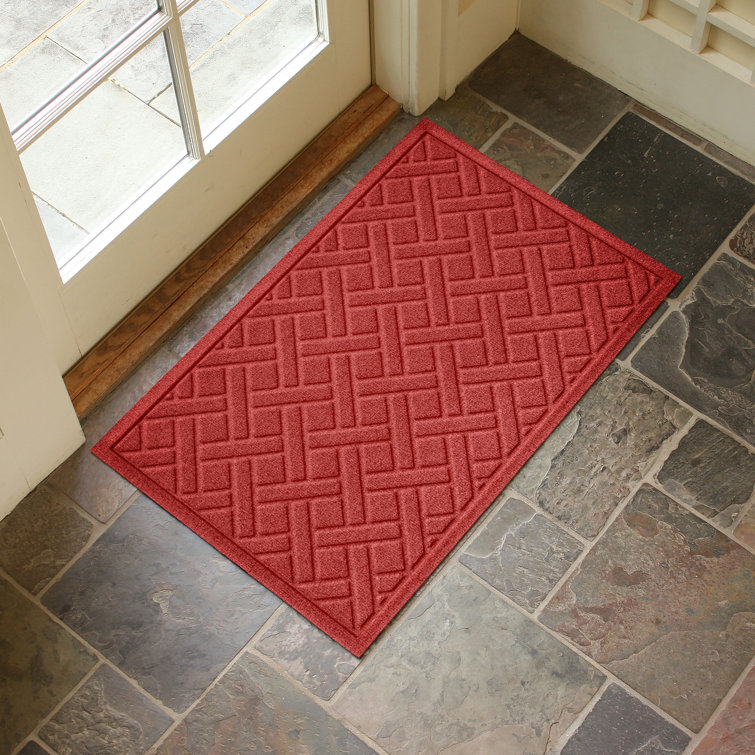 Charcoal Lattice Pattern Outdoor Rubber Door Mat
