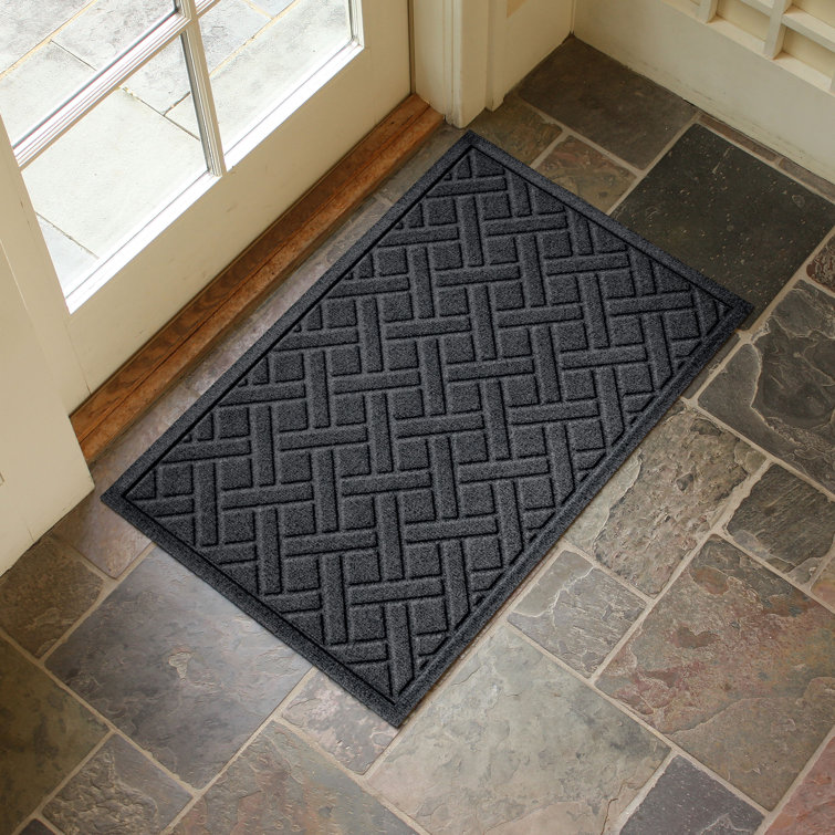 Charcoal Lattice Pattern Outdoor Rubber Door Mat