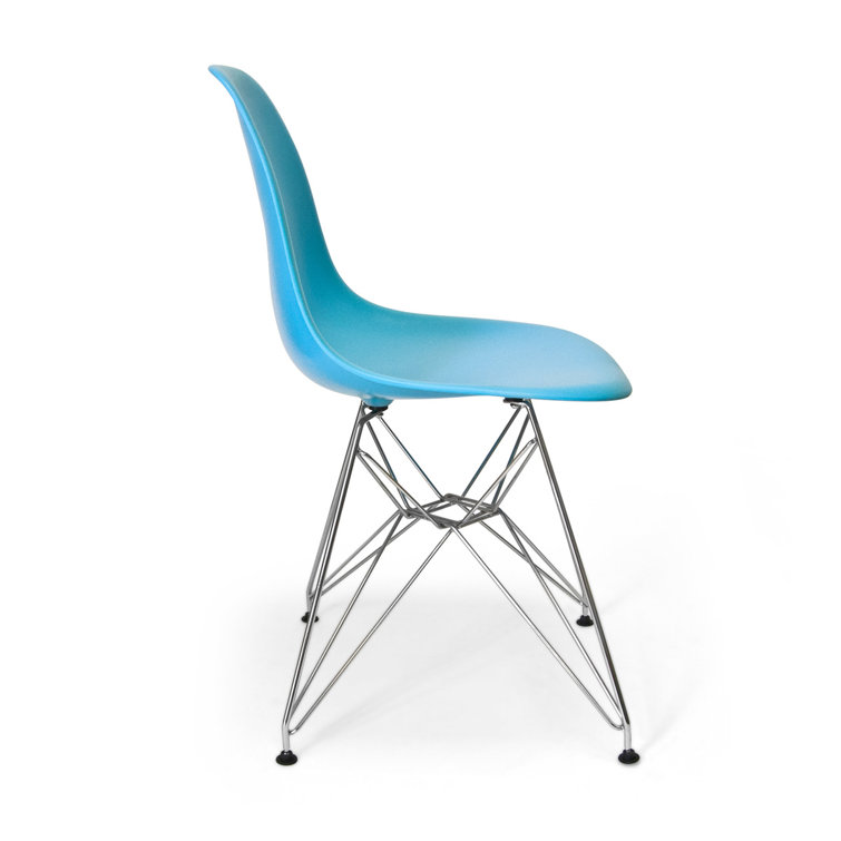 Matte Blue Eiffel Metal Side Chair Set of 2