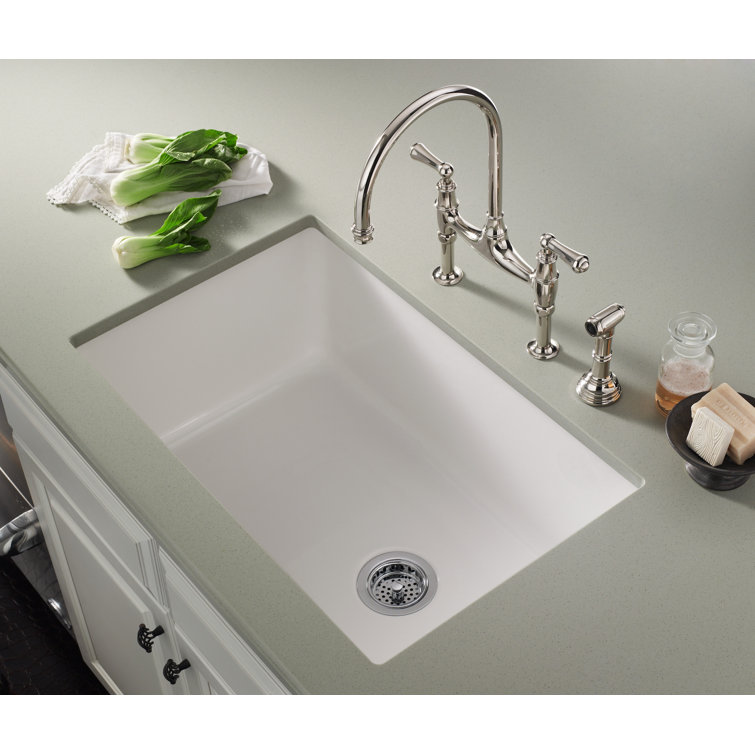 Allia 34.5" Matte White Fireclay Drop-In Single Bowl Sink