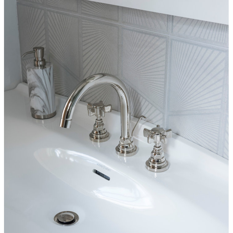 Elegante 8'' Polished Nickel Transitional Widespread Faucet