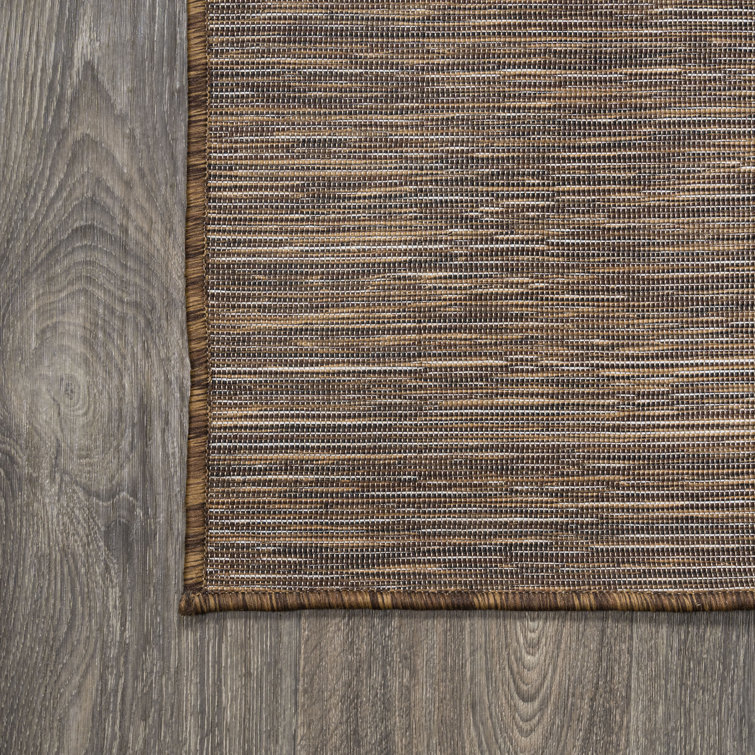 Ethan Easy-Care Brown Synthetic 6' Square Area Rug