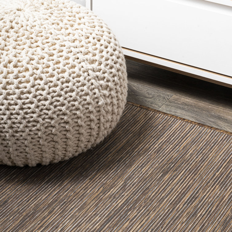 Ethan Easy-Care Brown Synthetic 6' Square Area Rug