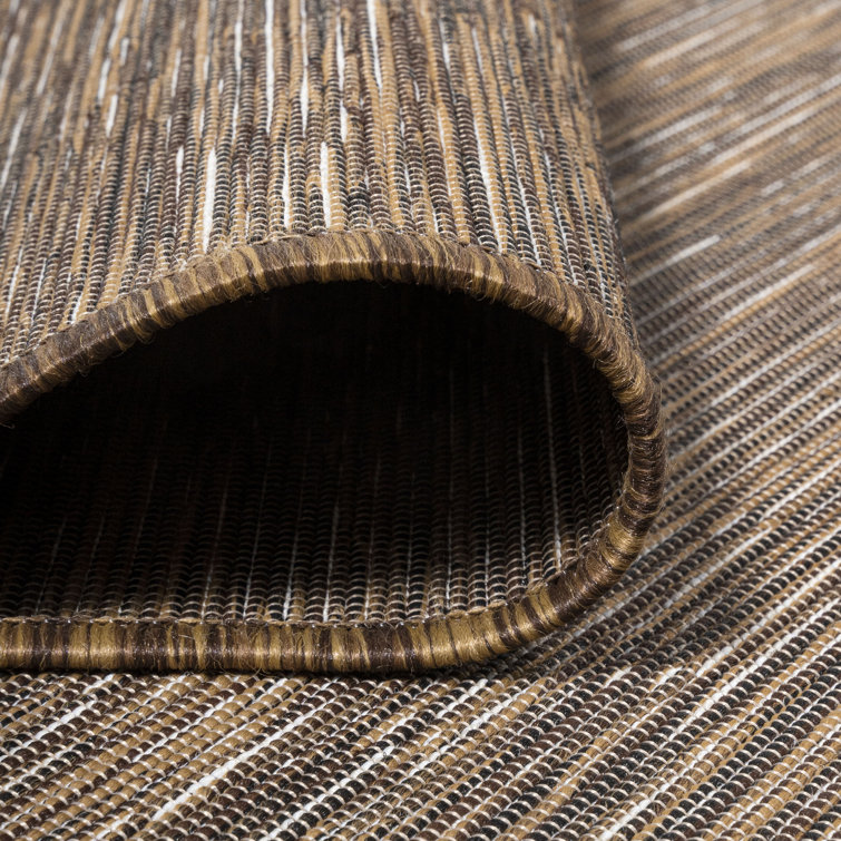 Ethan Easy-Care Brown Synthetic 6' Square Area Rug