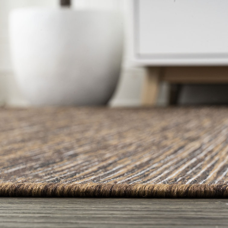 Ethan Easy-Care Brown Synthetic 6' Square Area Rug
