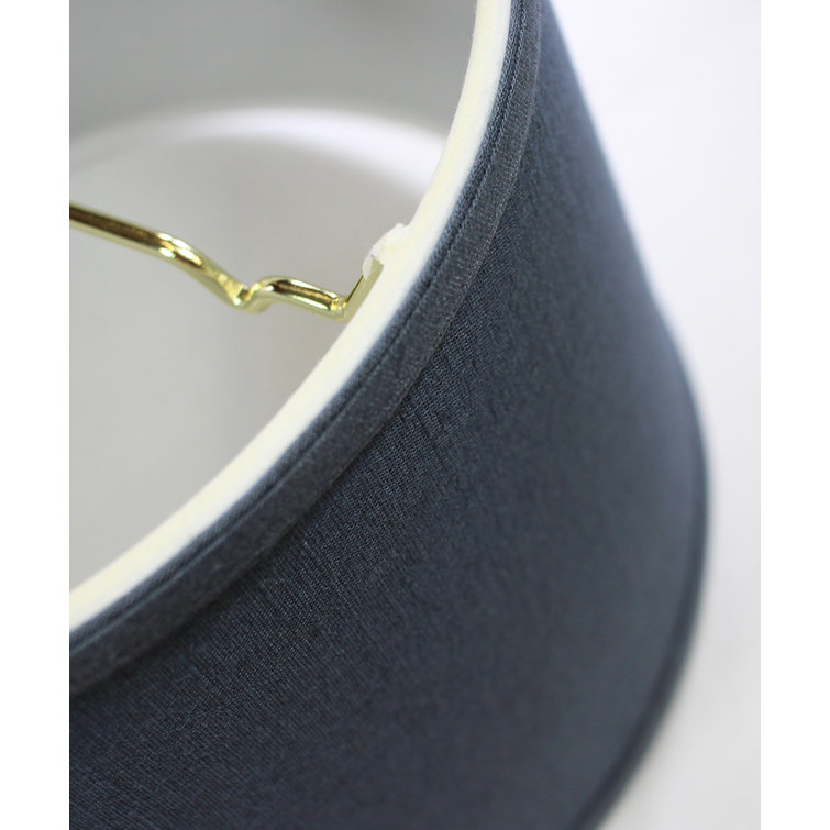 Textured Slate Blue Linen Drum Lamp Shade