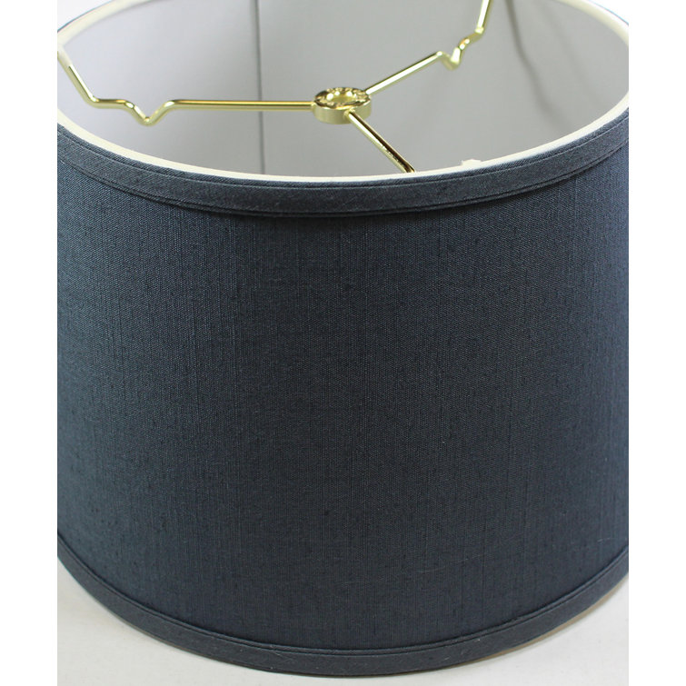 Textured Slate Blue Linen Drum Lamp Shade