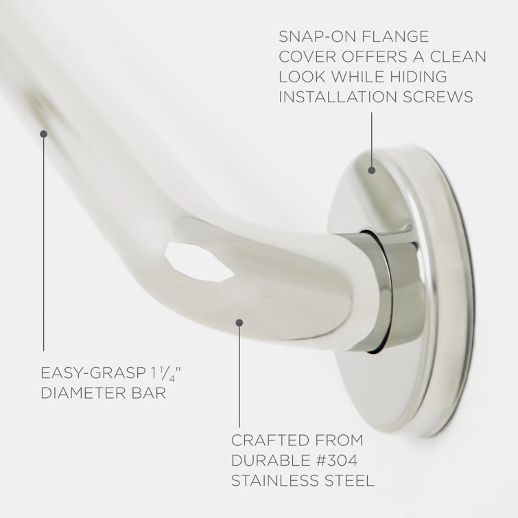 Polished Stainless Steel 42" Wall Mounted Grab Bar