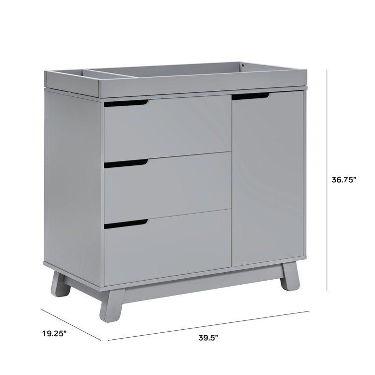 Hudson Modern 3-Drawer GreenGuard Certified Dresser with Changing Table