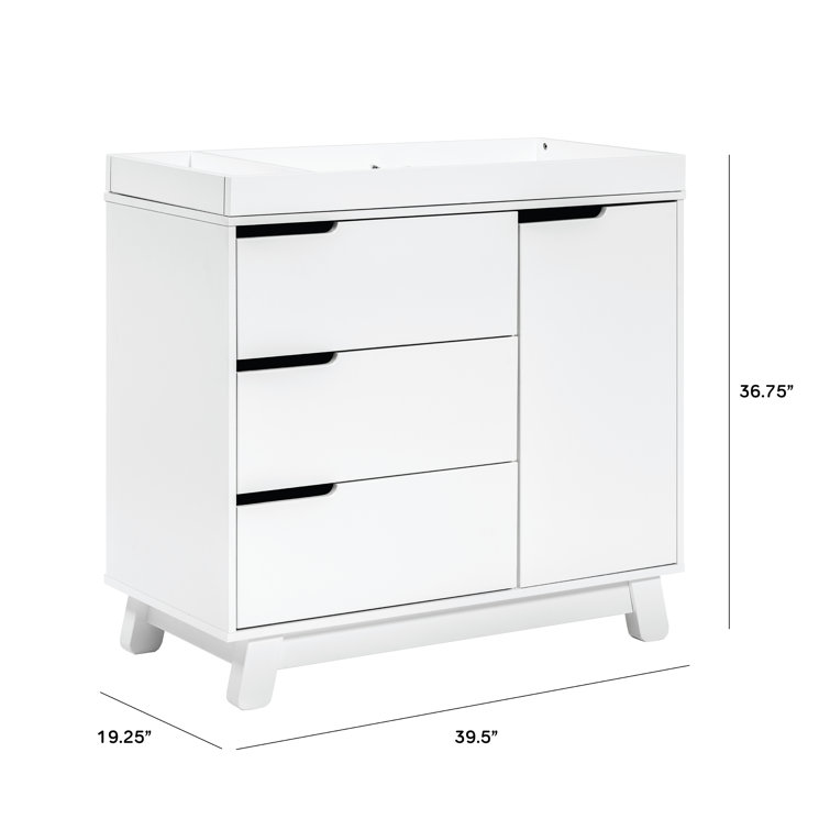 Ivory Pine Wood 3-Drawer Changing Table Dresser