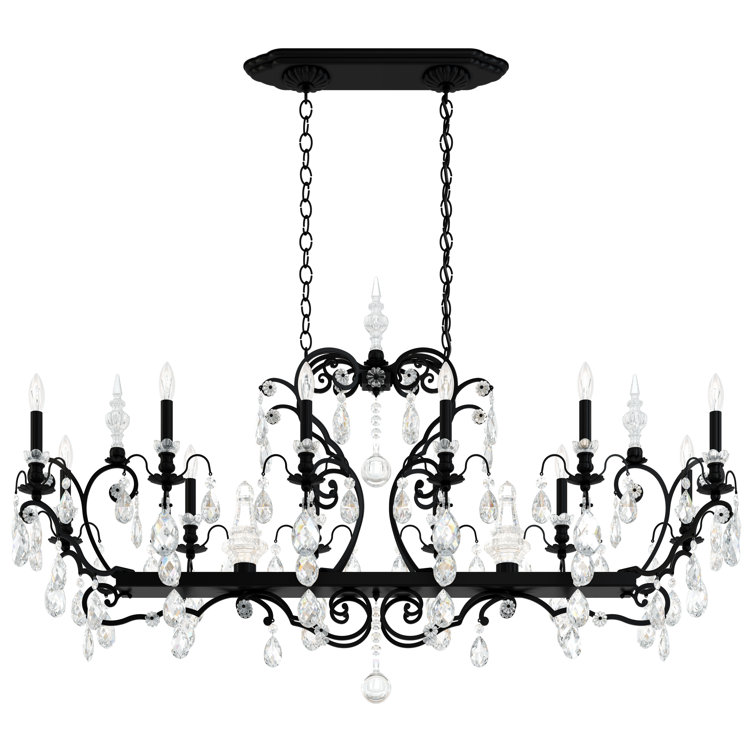 Renaissance Black 13-Light Traditional Chandelier with Clear Heritage Crystal