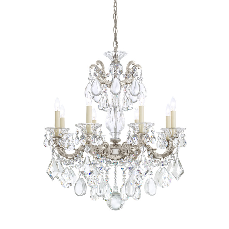 Parchment Gold La Scala 8-Light Nickel & Crystal Chandelier