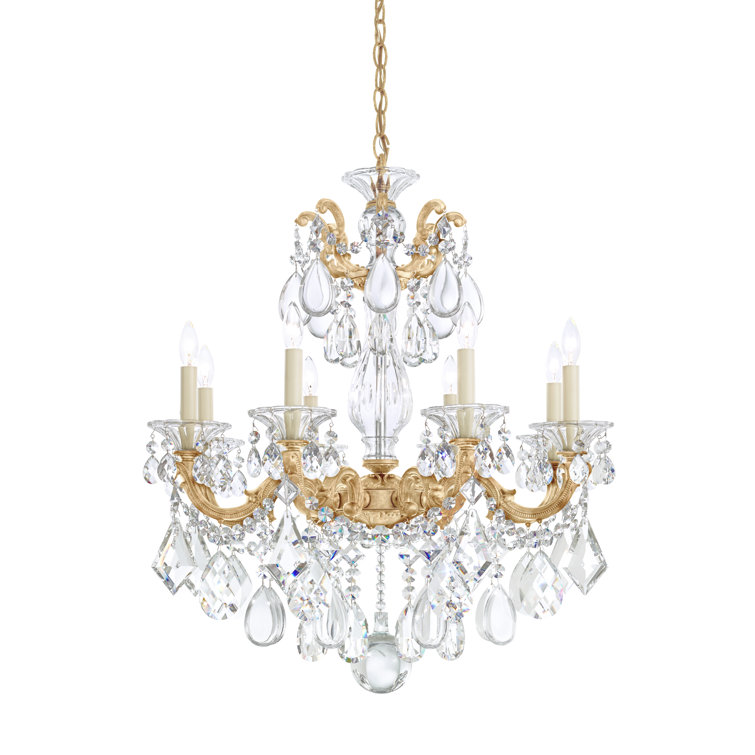 Parchment Gold La Scala 8-Light Nickel & Crystal Chandelier