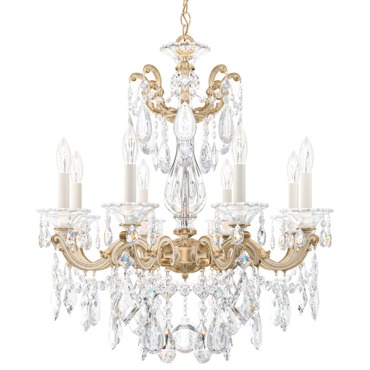 Parchment Gold La Scala 8-Light Nickel & Crystal Chandelier