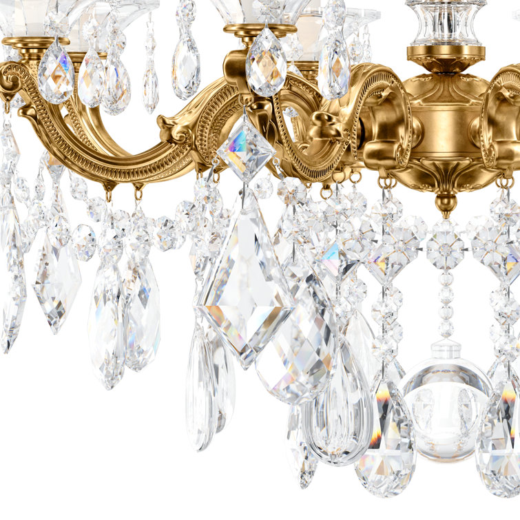 Parchment Gold La Scala 8-Light Nickel & Crystal Chandelier