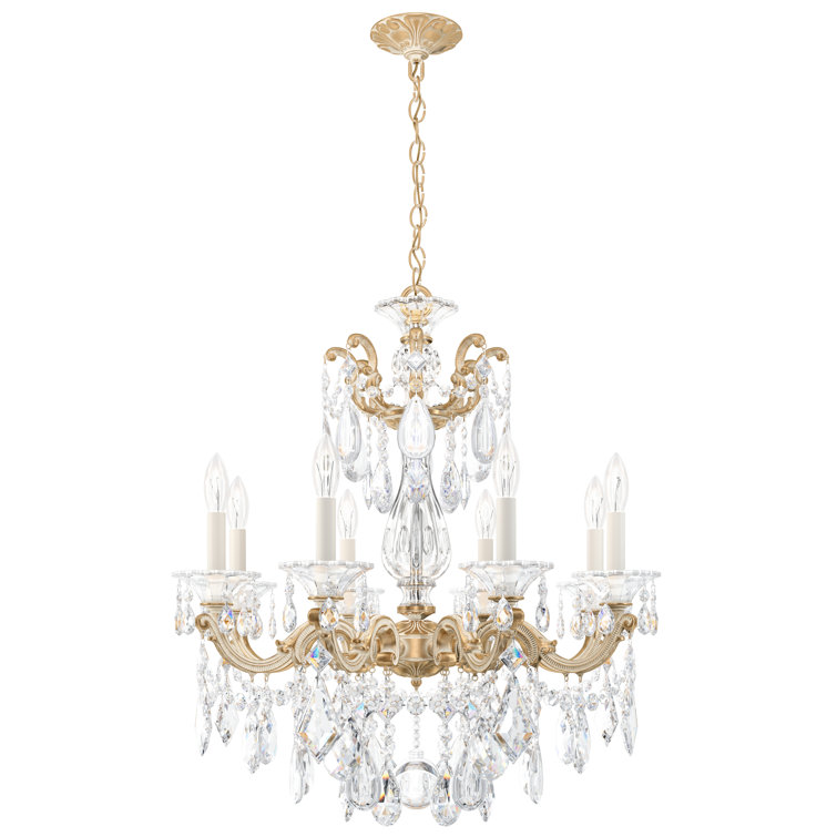Parchment Gold La Scala 8-Light Nickel & Crystal Chandelier