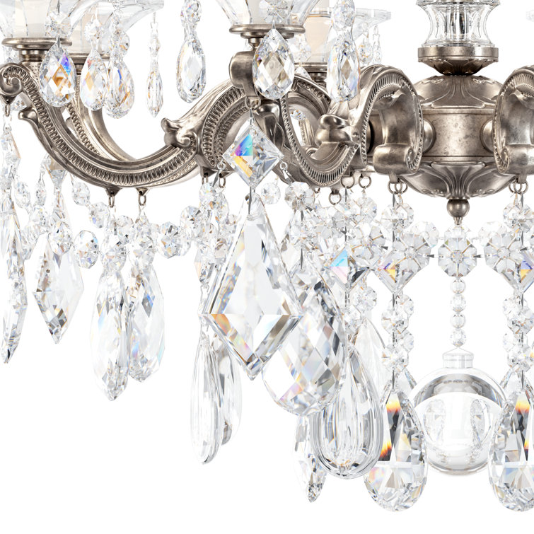 Parchment Gold La Scala 8-Light Nickel & Crystal Chandelier