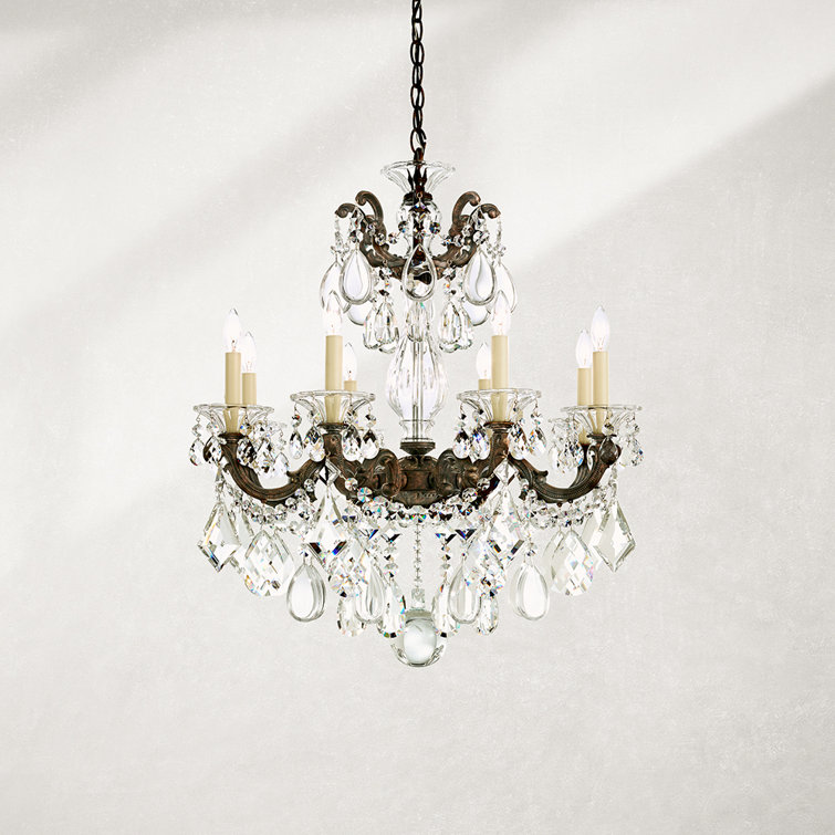 Parchment Gold La Scala 8-Light Nickel & Crystal Chandelier