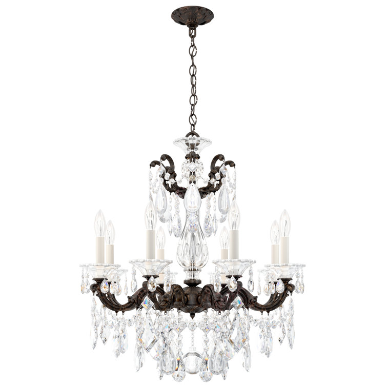 Heirloom Gold 8-Light Traditional Crystal Chandelier with Clear Heritage Crystals