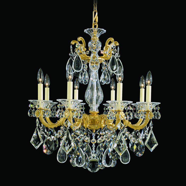Parchment Gold La Scala 8-Light Nickel & Crystal Chandelier