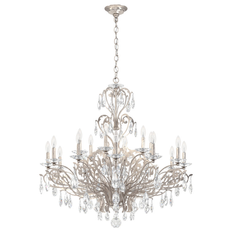 Heirloom Bronze and Clear Crystal 18-Light Chandelier