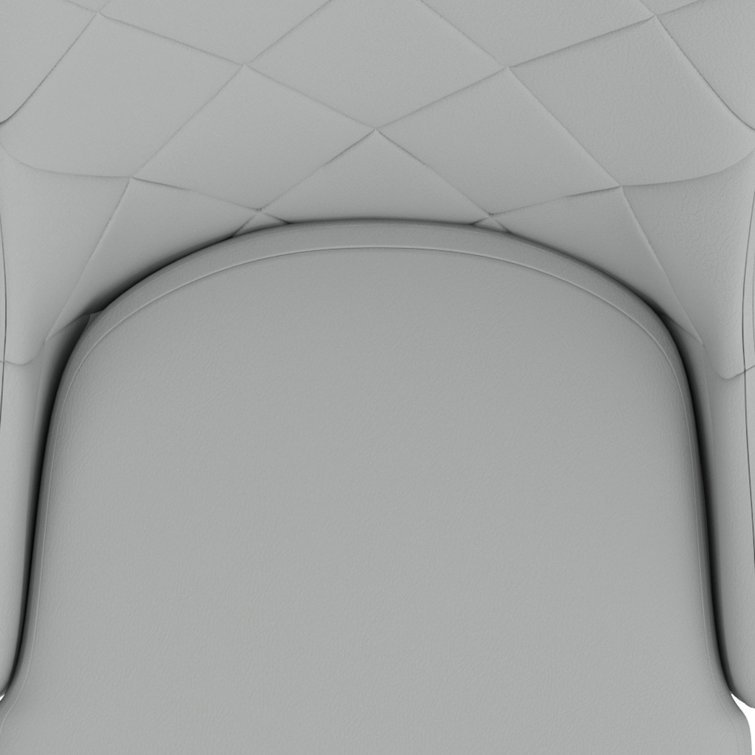 Light Grey Faux Leather Upholstered Wood Side Chair