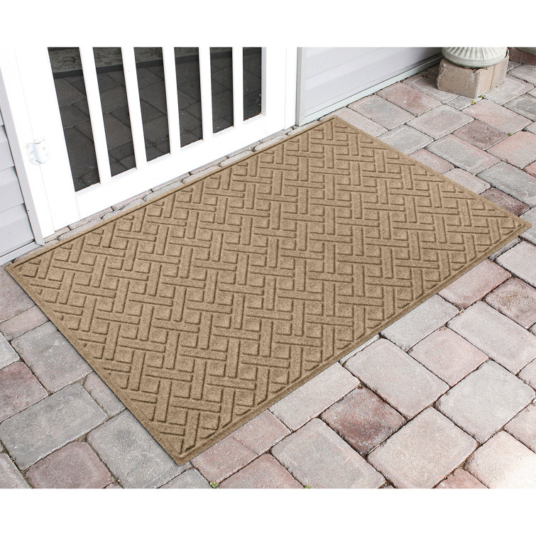 Camel Lattice Design Outdoor Door Mat with Rubber Backing