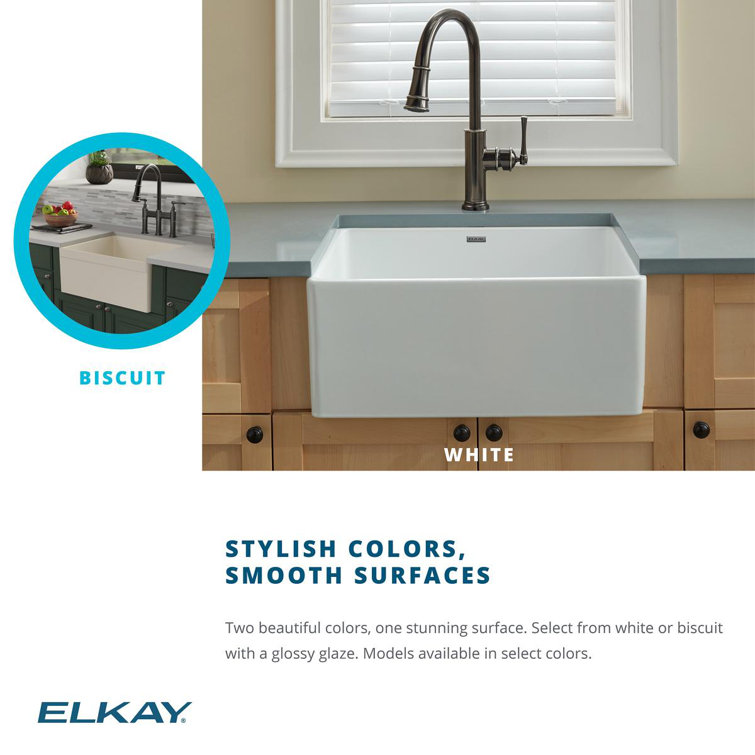 Elkay White Fireclay Tall Apron Farmhouse Sink
