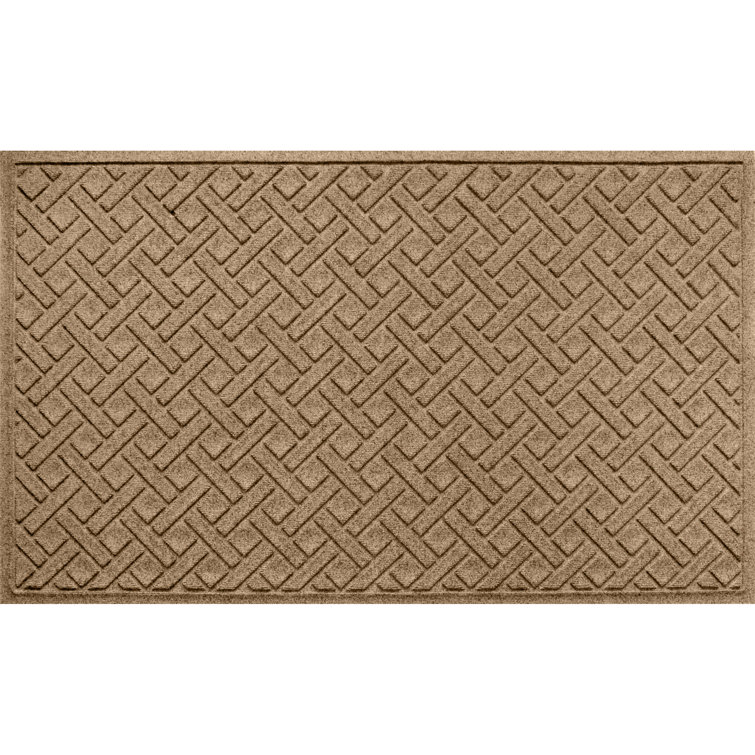 Camel Lattice Design Outdoor Door Mat with Rubber Backing