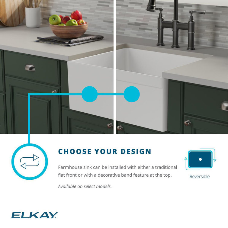Elkay White Fireclay Tall Apron Farmhouse Sink