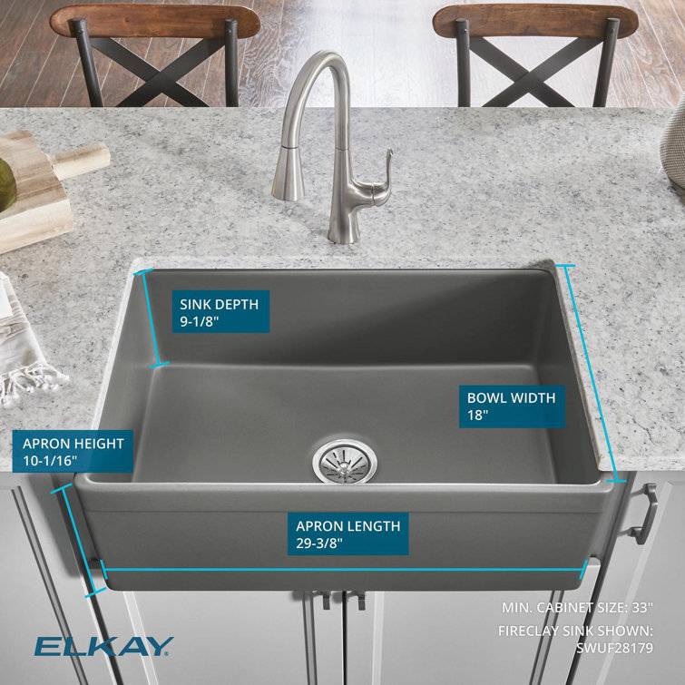 Gloss White Fireclay Farmhouse Single Bowl Kitchen Sink