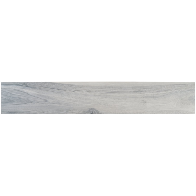 Gray Polished Porcelain Wood Look Floor and Wall Tile