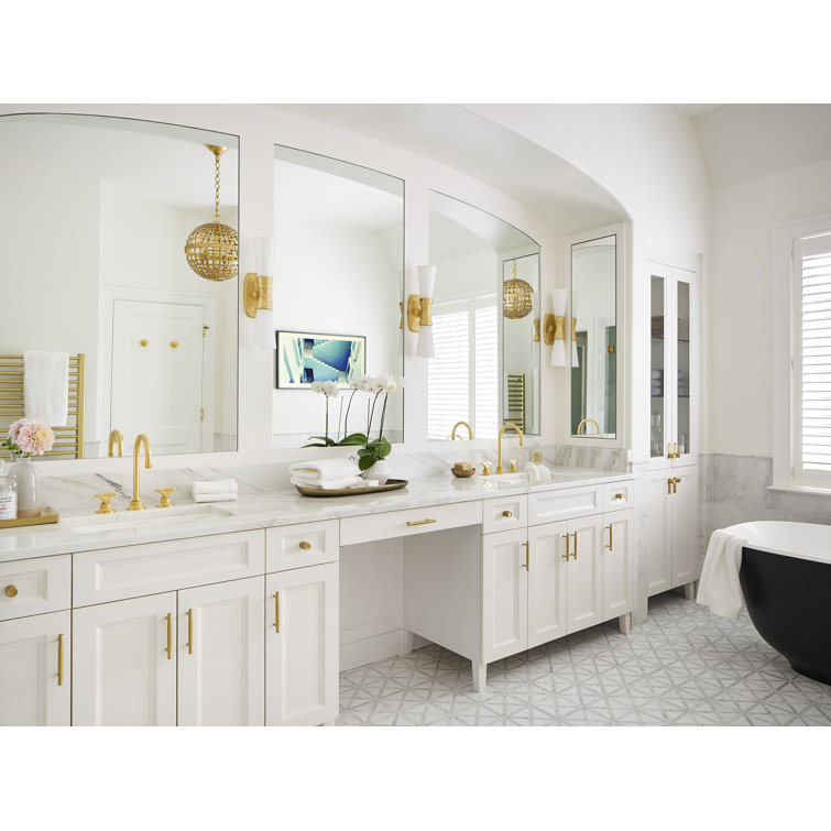 Elegant Transitional 8" Polished Nickel Widespread Bathroom Faucet
