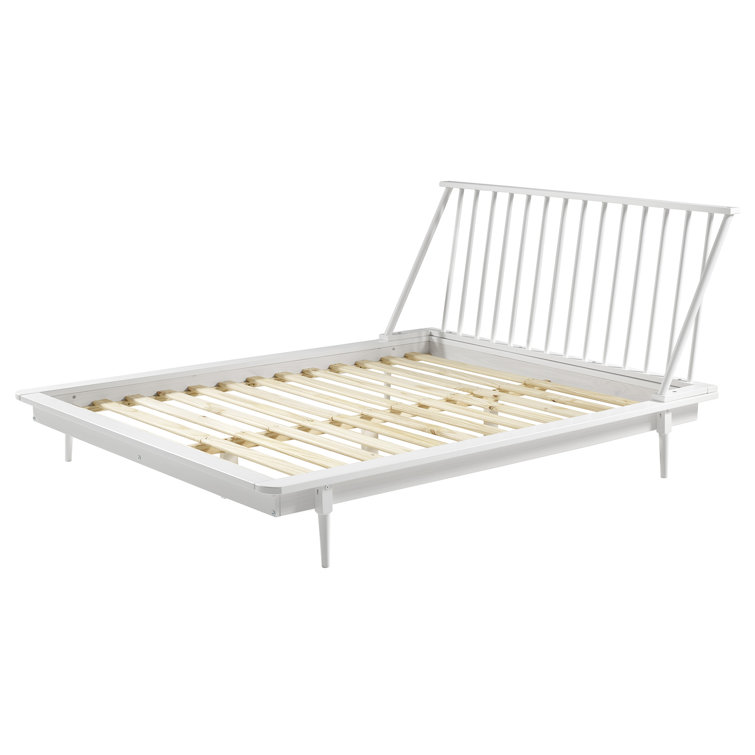 Elegant Queen Pine Spindle Bed with Headboard and Storage Drawer