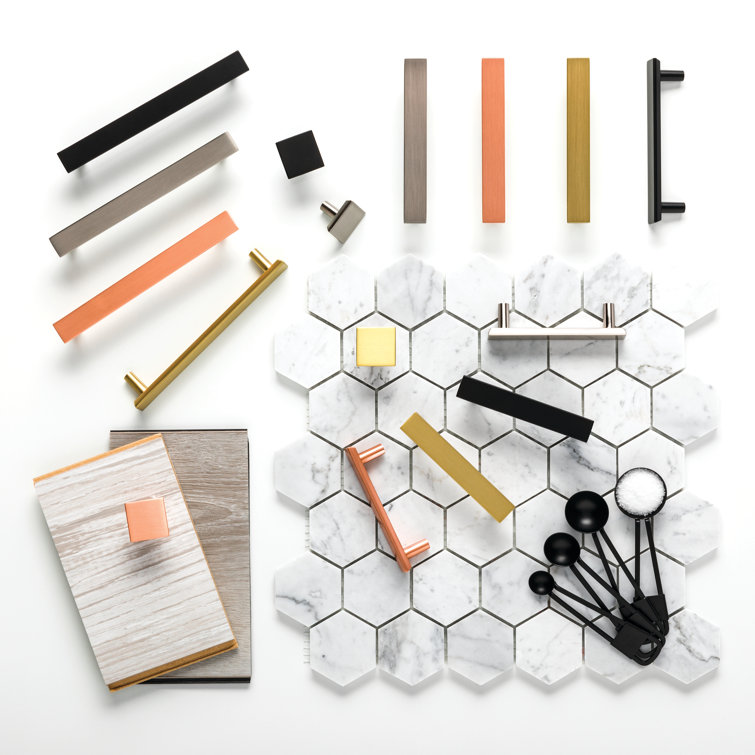 Matte Black Square Brass Cabinet Knob Set
