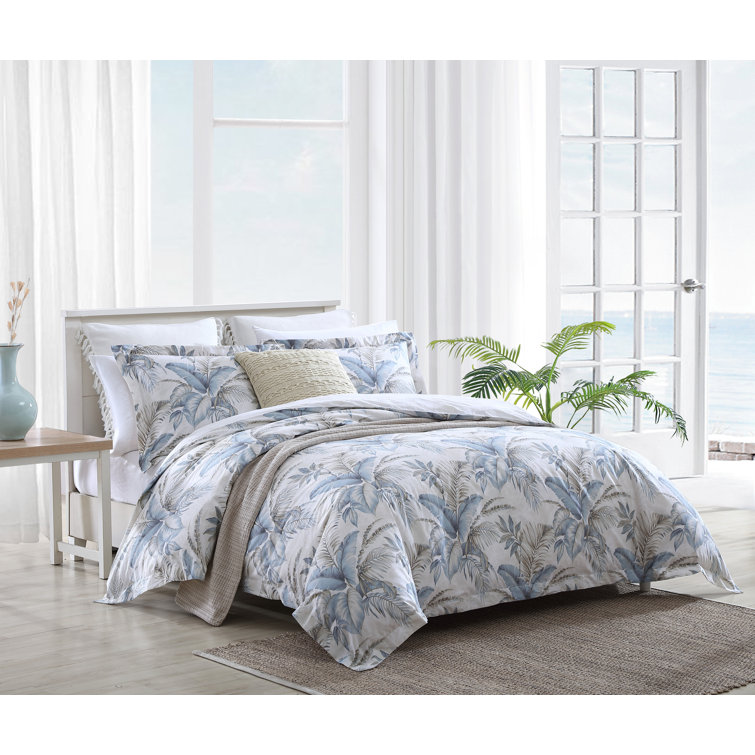 King Blue Cotton Reversible Comforter Set with Shams