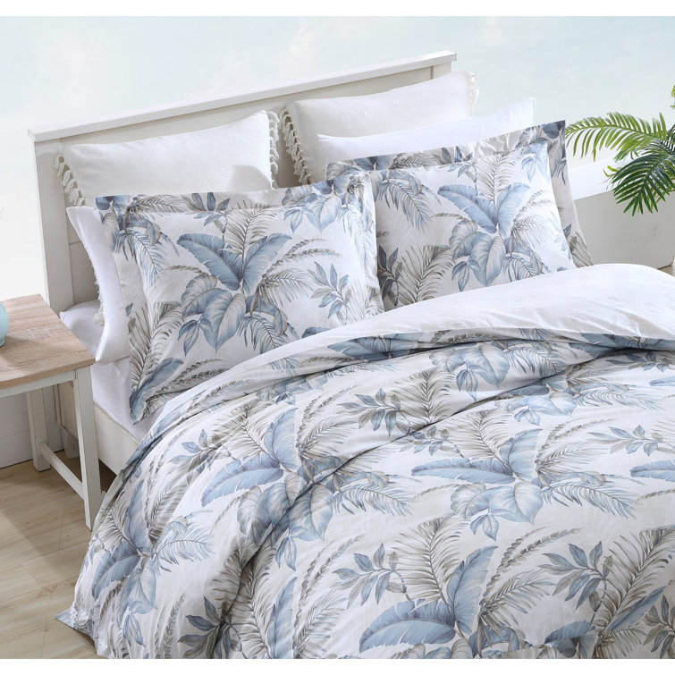 King Blue Cotton Reversible Comforter Set with Shams