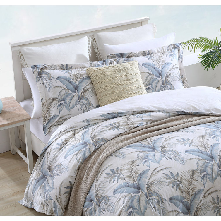 King Blue Cotton Reversible Comforter Set with Shams