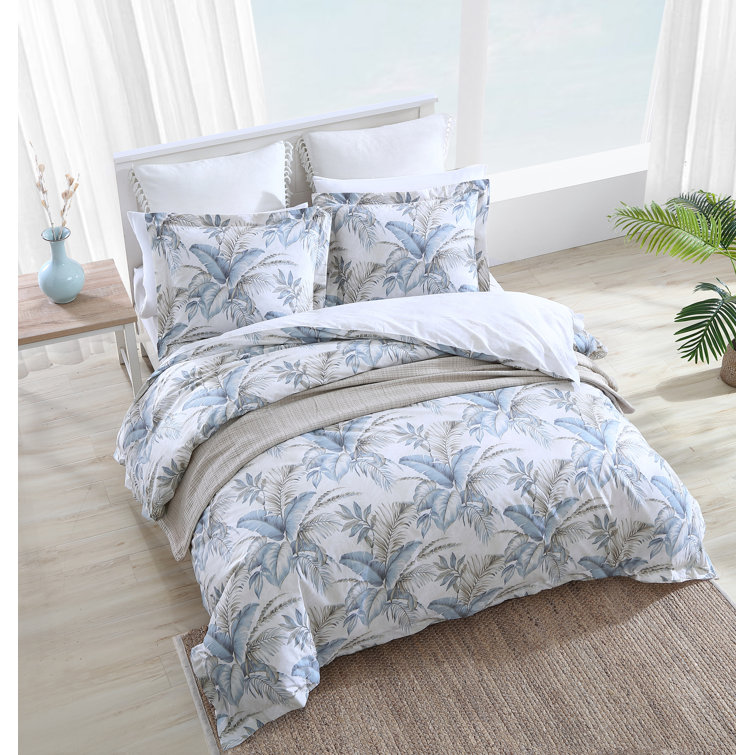 King Blue Cotton Reversible Comforter Set with Shams