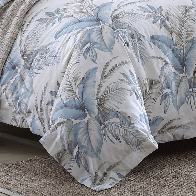 King Blue Cotton Reversible Comforter Set with Shams