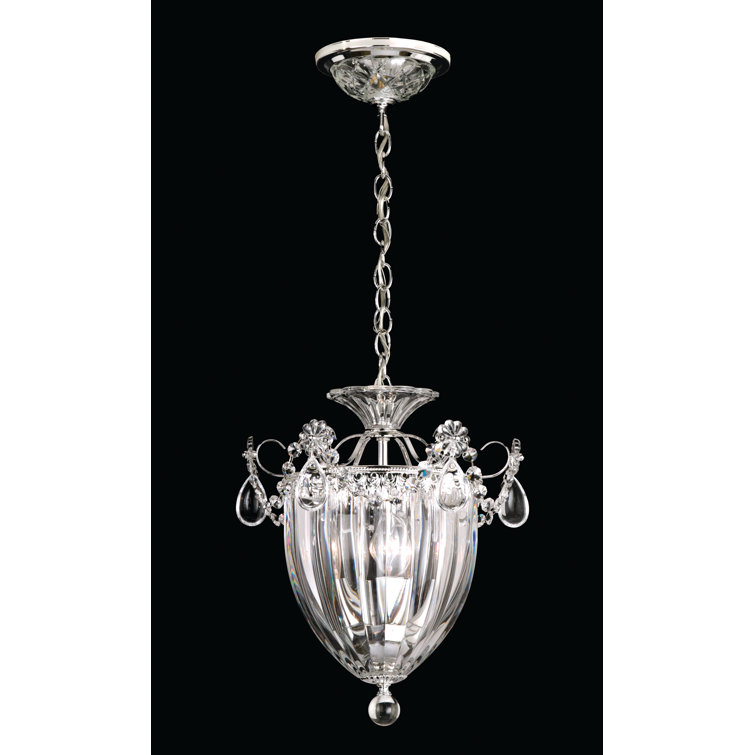 Mini Polished Silver Crystal Pendant Light with Swarovski Elements
