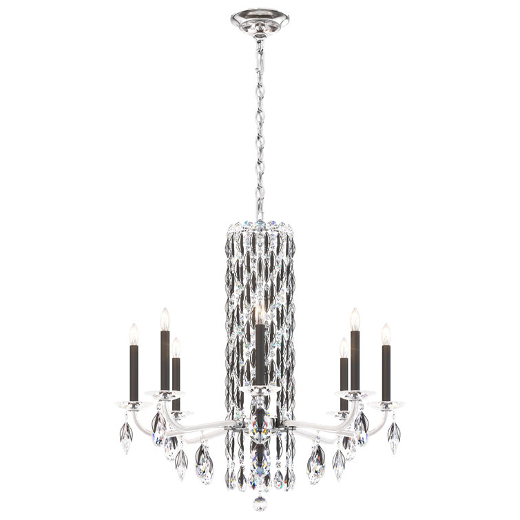 Black and Clear Crystal 8-Light Chandelier