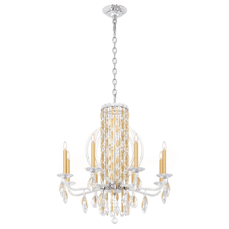 Heirloom Gold 8-Light Traditional Chandelier with Clear Heritage Crystals