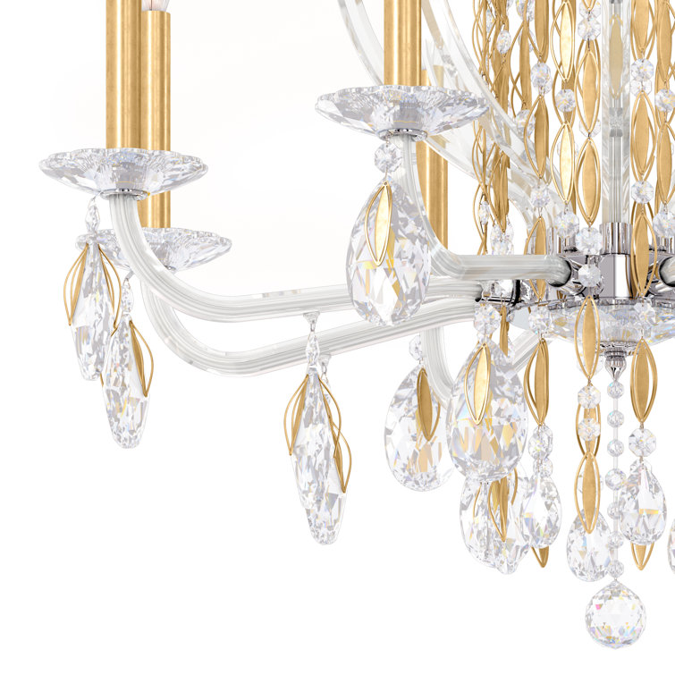 Heirloom Gold 8-Light Traditional Chandelier with Clear Heritage Crystals