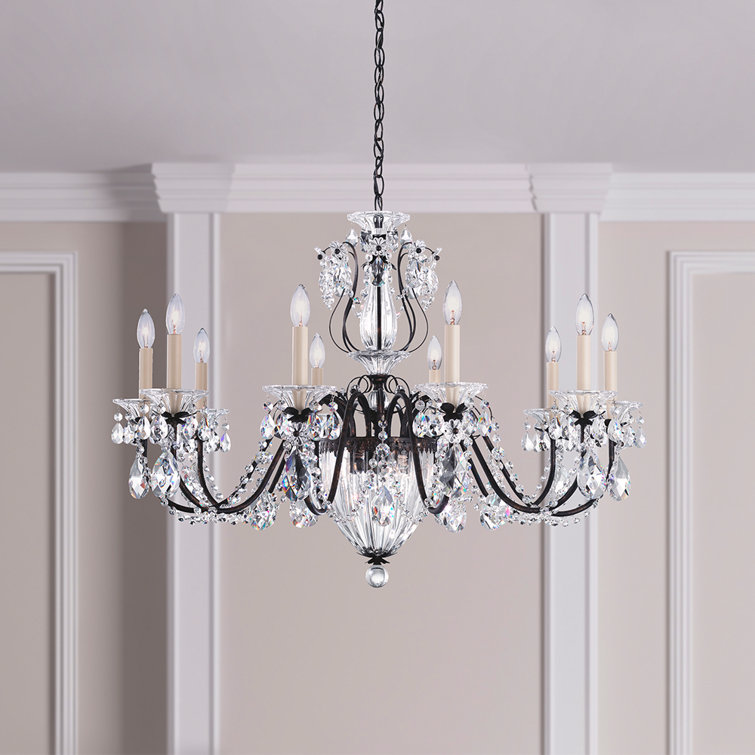 Heirloom Bronze 13-Light Beaded Chandelier with Clear Crystal