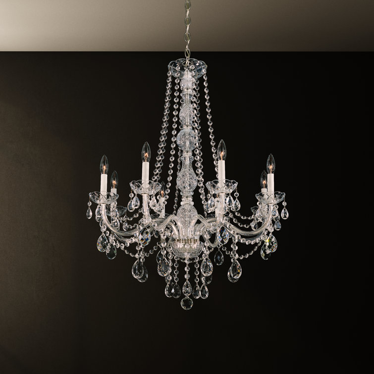 Arlington 8-Light Polished Silver Crystal Chandelier