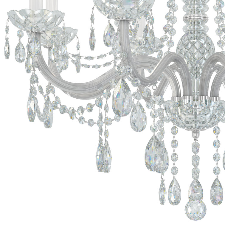 Arlington 8-Light Polished Silver Crystal Chandelier