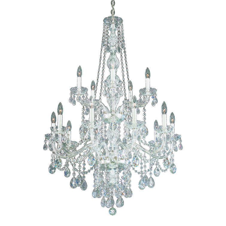 Arlington 15-Light Polished Silver Crystal Chandelier